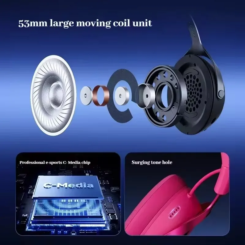 Mchose X9 E-Sport Gaming Headphone ENC Noise-isolating 360 Microphone 53mm Aluminum Foil Polymer Diaphragm Game Headset