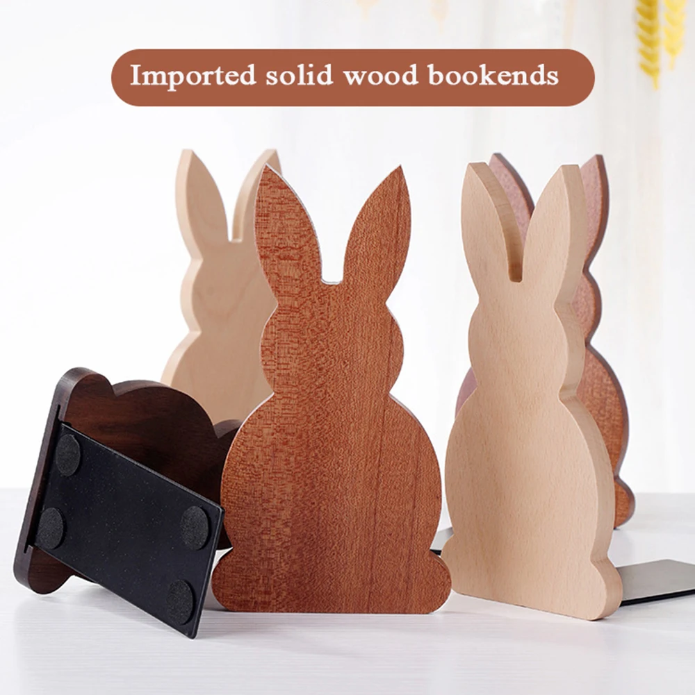 

Cartoon Bookrack Wood Shelf Book Ends Stand Holder Bookends Nature Bamboo Desktop Organizer Office Desktop Organization