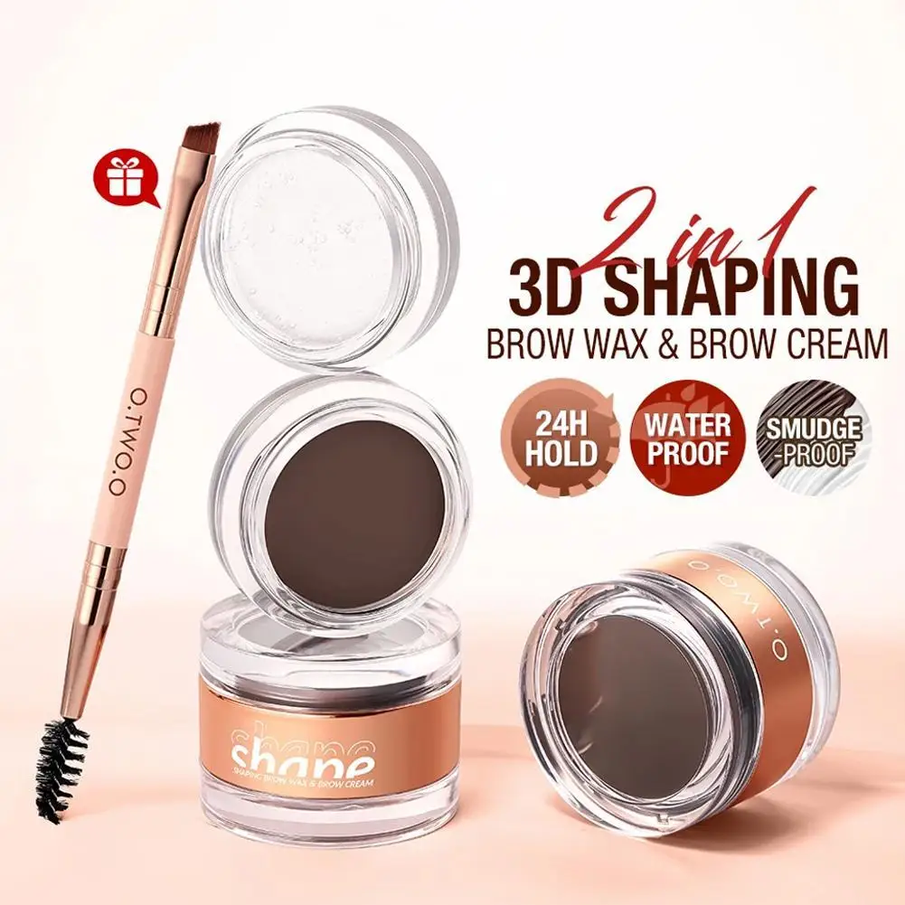 

O.TWO.O Eyebrow Pomade Brow Gel Wax 2 IN 1 Waterproof Long Lasting Creamy Texture Eye Brow Tint Enhancers Cosmetics Makeup