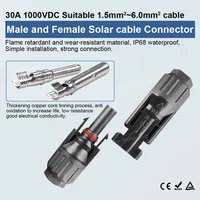 Connecteur de câble de panneau solaire 30A 1000V MC3/4, connecteur mâle femelle avec fusible à Diode solaire IP67 pour panneau séparateur solaire de branche T Y 2
