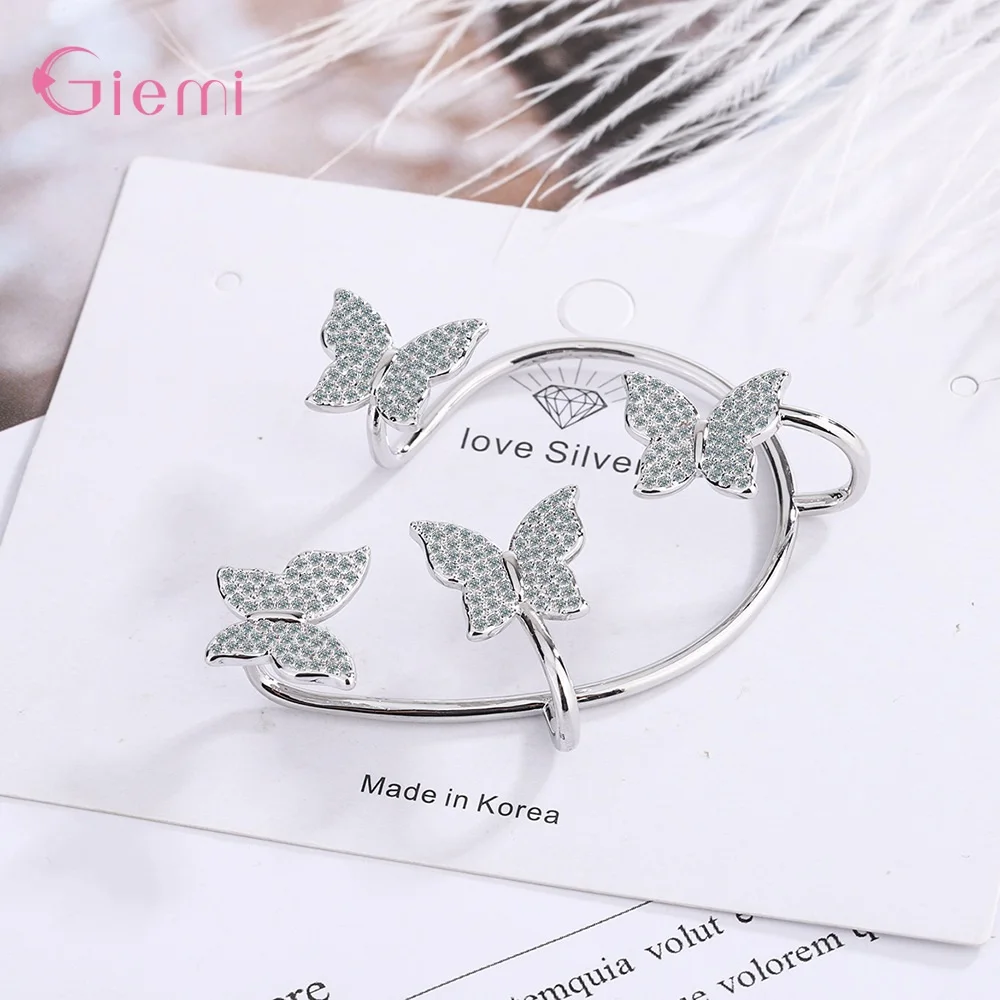 

Серьги-клипсы женские из серебра 925 пробы с милыми бабочками