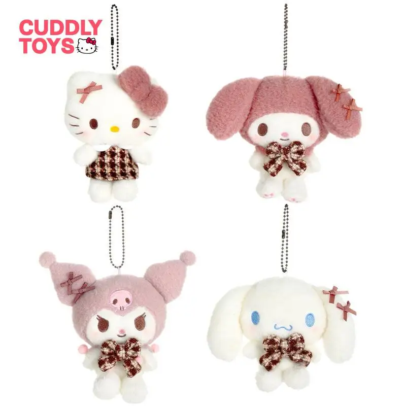 

Sanrio Plush Doll Toys Kawaii Kuromi Melody Keychain Cartoon Bag Decor Soft Cotton Hello Kitty Keychain Pendant for Girls Gifts