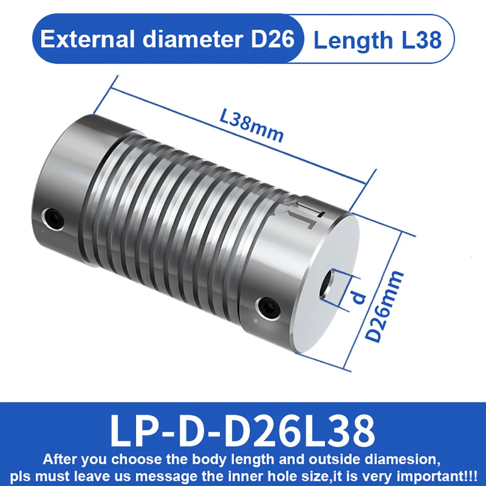 Shaft Coupler Flexible Coupling Shaft Connector AUCHTEL LP D D26L38 Spring Coupling Encoder Screw Connection