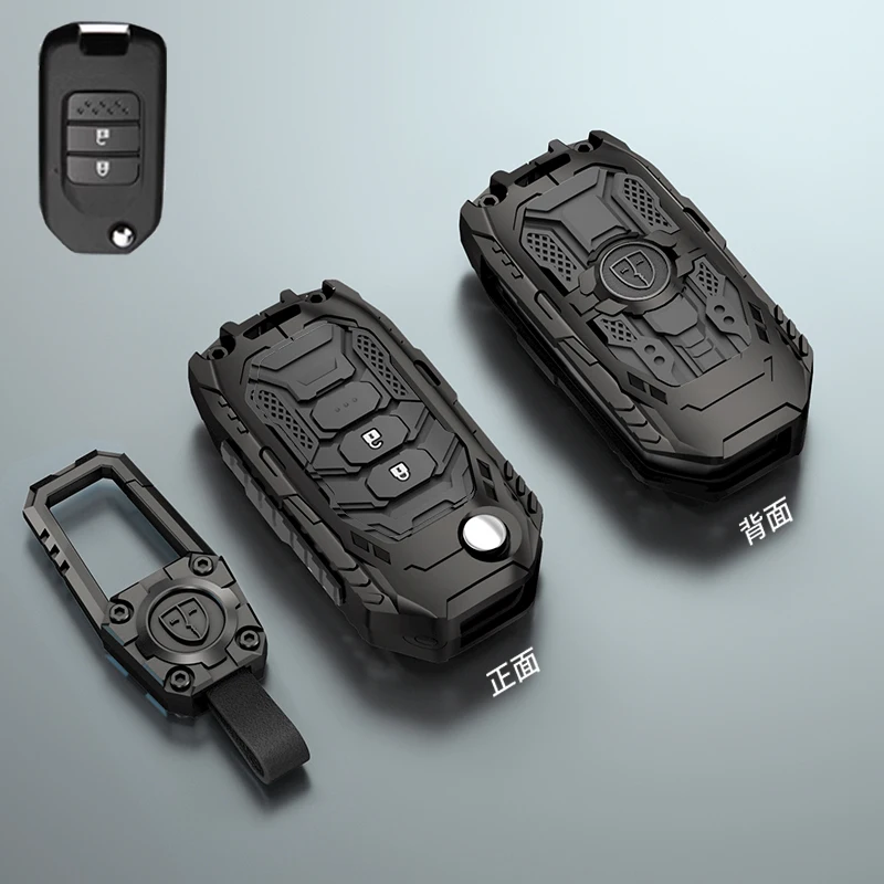 

Car Flip Key Case Protective Cover Shell Keychain for Honda Civic CR-V HR-V Agreement Jade Crider Odyssey 2015-2018