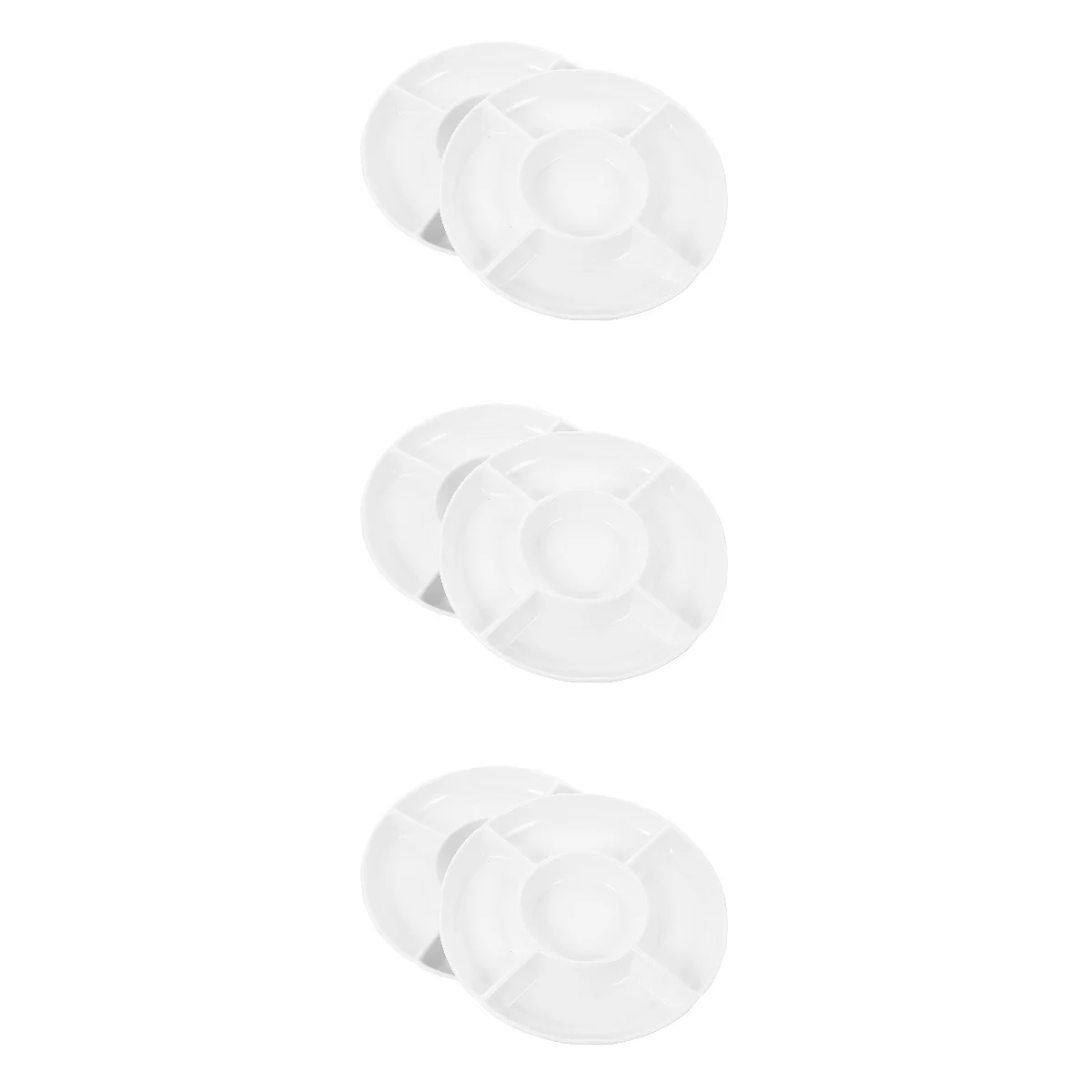 

6 Pcs Fruit Plate Divider Bowl Food Serving Tray Separating Tableware 5-grid Melamine Desktop