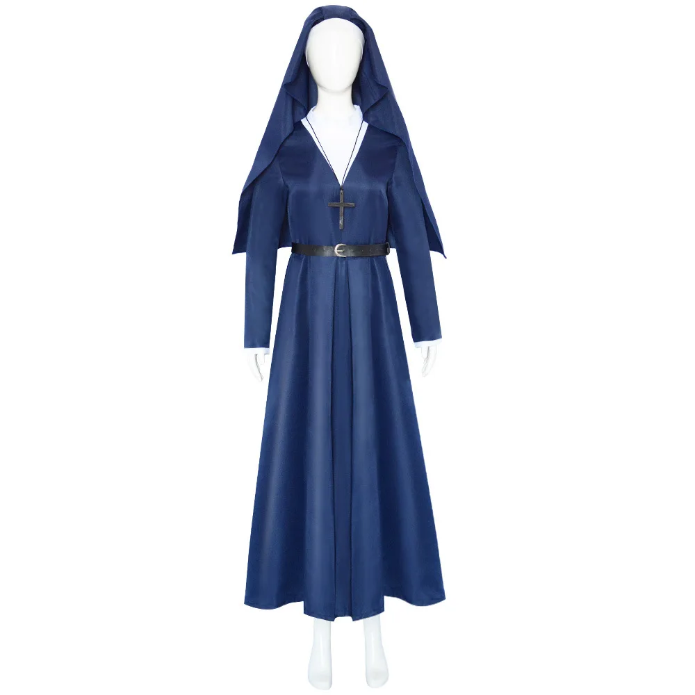 

Movie TV Mrs. Davis Nun Simone Cosplay Costume Women Roleplay Fantasia Outfit Halloween Carnival Party Cloth for Female Disguise