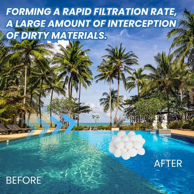 Úszómedence Szűrő Szálas Golyó Speciális Finom Közepes Tiszta Pamut Könnyű Nagy Szilárdságú Víztisztító Bal - Image 2