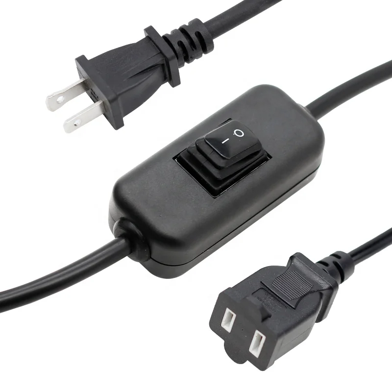 

2C*16 AWG On-Off 2-Prong Outlet Polarized Extension Cord with Switch for Chargers Lamp Power Adapter extension power cord