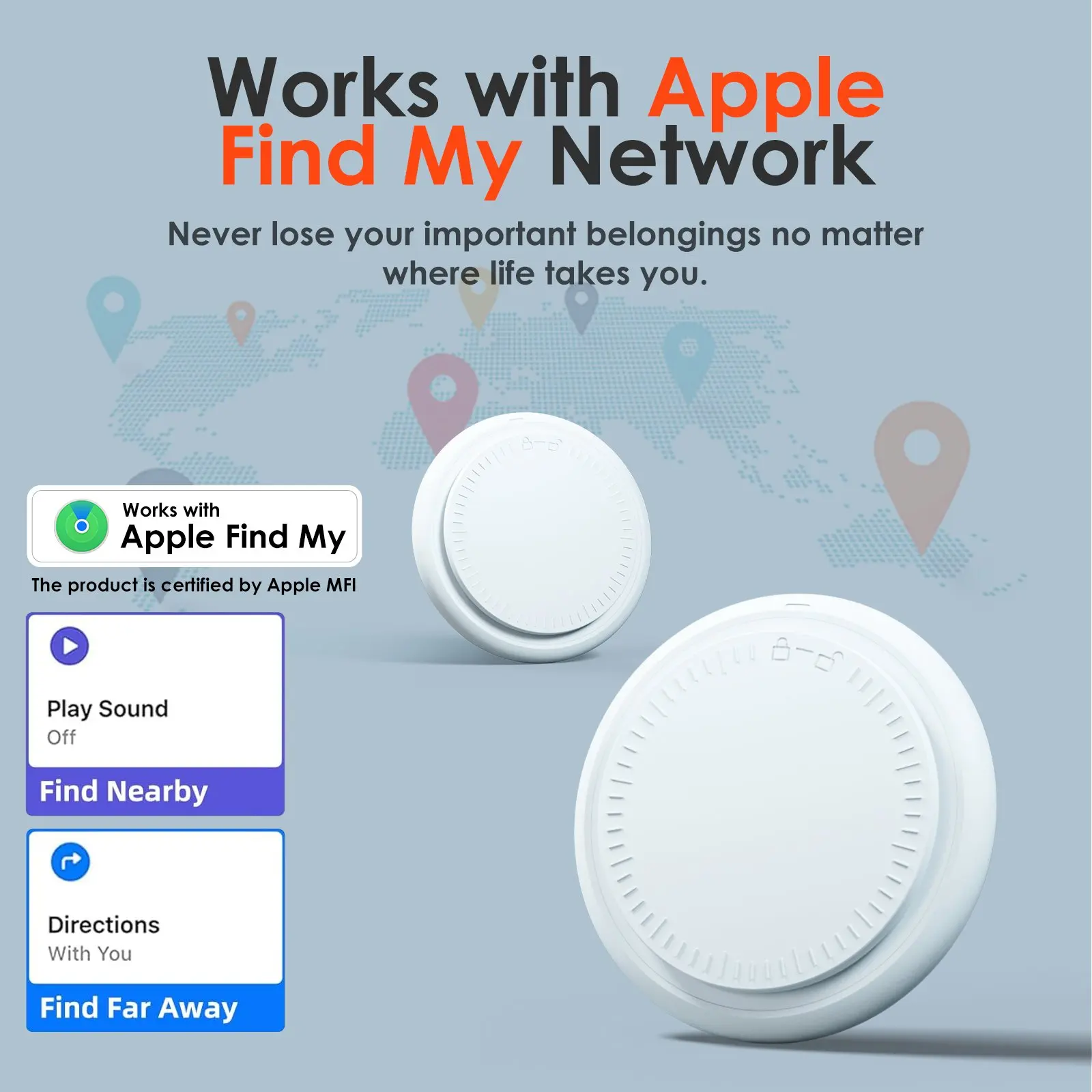 HONGTOP Tracking Tags Waterproof Locator Finder Worldwide Tracking for Backpack Keys and Android Compatible No monthly fees