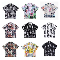 Multicolour New WACKO MARIA Shirt High Street Full Print Vintage Short Sleeve Shirt Cuban Collar Mens Womens Hawaii Shirt 1
