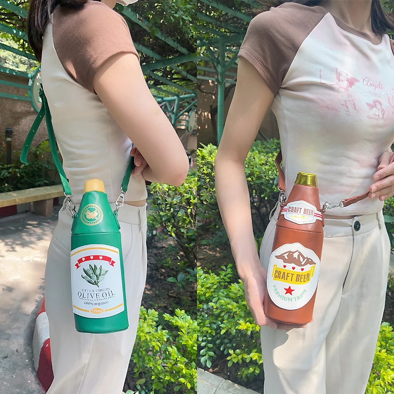 Fun Tomato Ketchup Bottle Design Ladies Shoulder Bag for Girl Novelty Chain Party Purse Bag Women Daily Handbag Cute Red Clutch 4