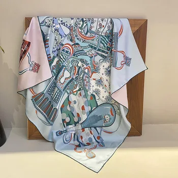 Sciarpa di seta 100 di gelso reale a doppia faccia Foulard da donna Sciarpe di seta di gelso Designer di lusso Sciarpe a rullo a mano 90 * 90 cm 1