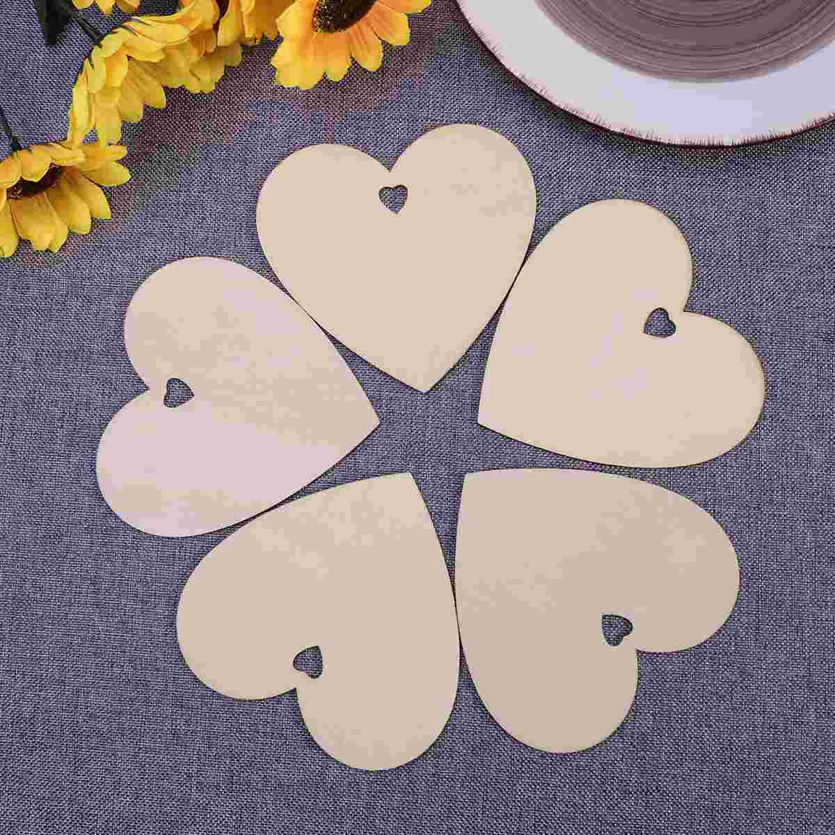

100mm Unfinished Wooden Hearts Blank Wood Slices DIY Crafts Wooden Circle Discs for Christmas Painting Wedding Decor