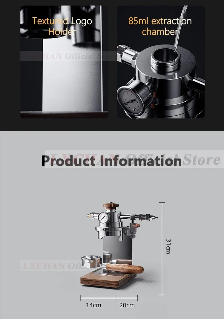 HomeWise Pneumatic Coffee Machine Household Manual Variable Pressure Coffee Maker Espresso Coffee Maker with 58mm portafilter 6