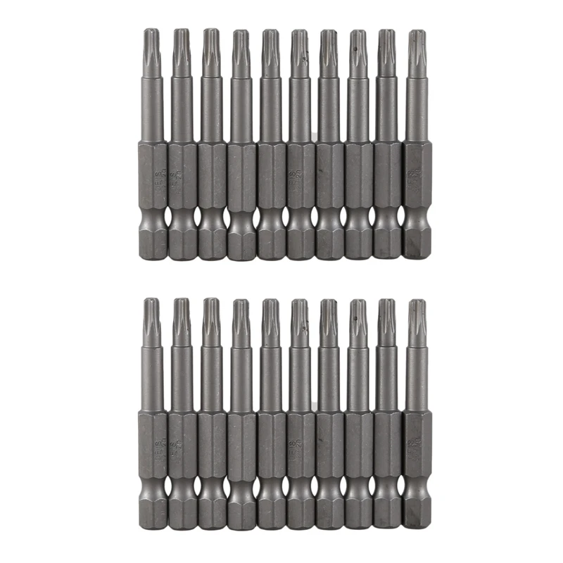 

6.3Mm Hexagon Shank 4Mm T20 Magnetic Tip Torx Screwdriver Bits 20 Pcs 10pcs