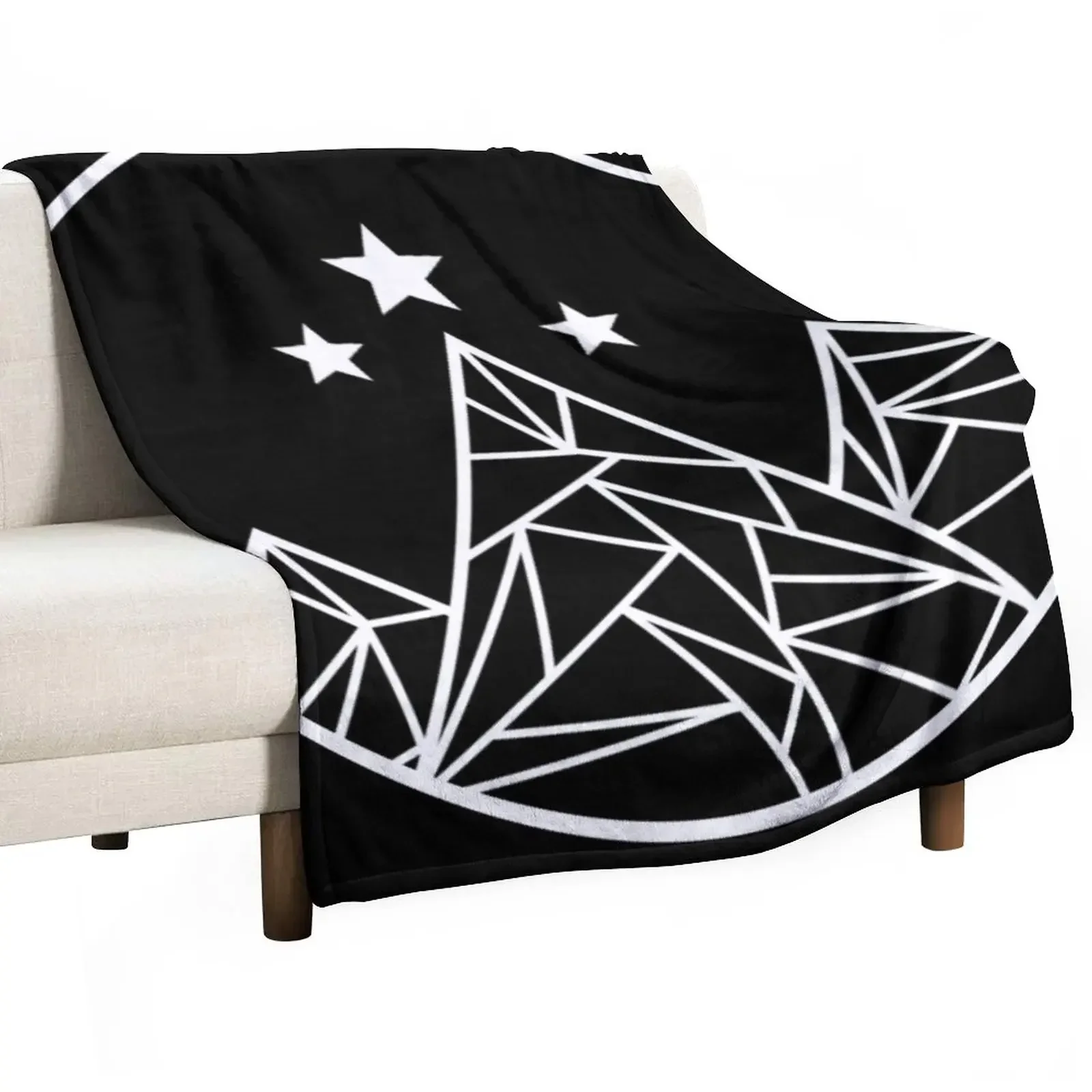

Mountains and Stars - White Outline Throw Blanket Shaggy Kid'S Hairys Cute Blankets