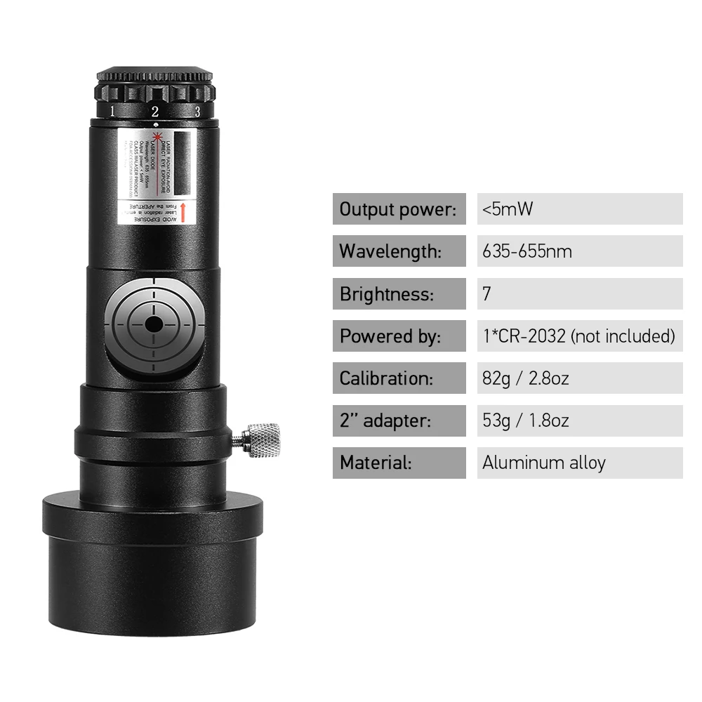 KKMOON 1.25IN Telescope Collimator Adapter Reflector Telescope SCA Laser Collimation 7 Brightness Level Astronomical Telescope 4