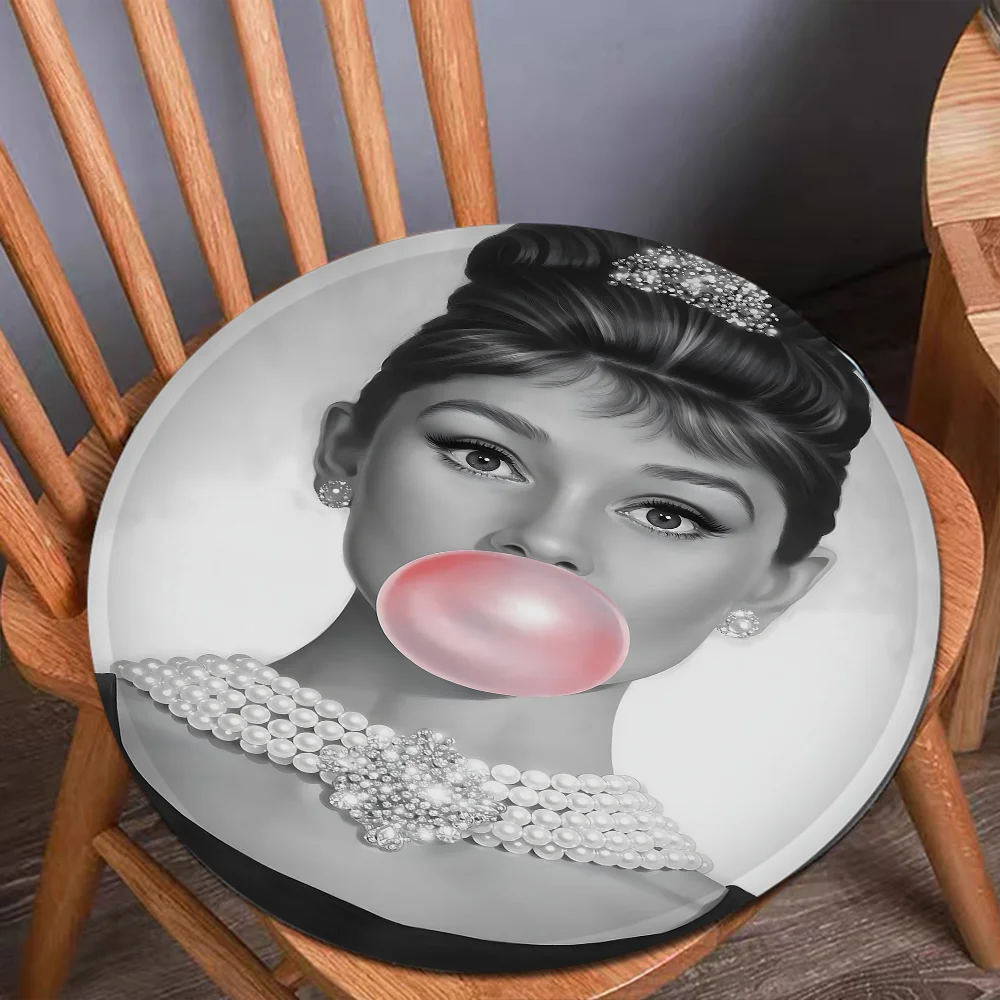 Vintage Audrey Hepburn Modern Minimalist Style Seat Cushion Office Dining Stool Pad Sponge Sofa Mat Non-Slip Chair Cushions 2