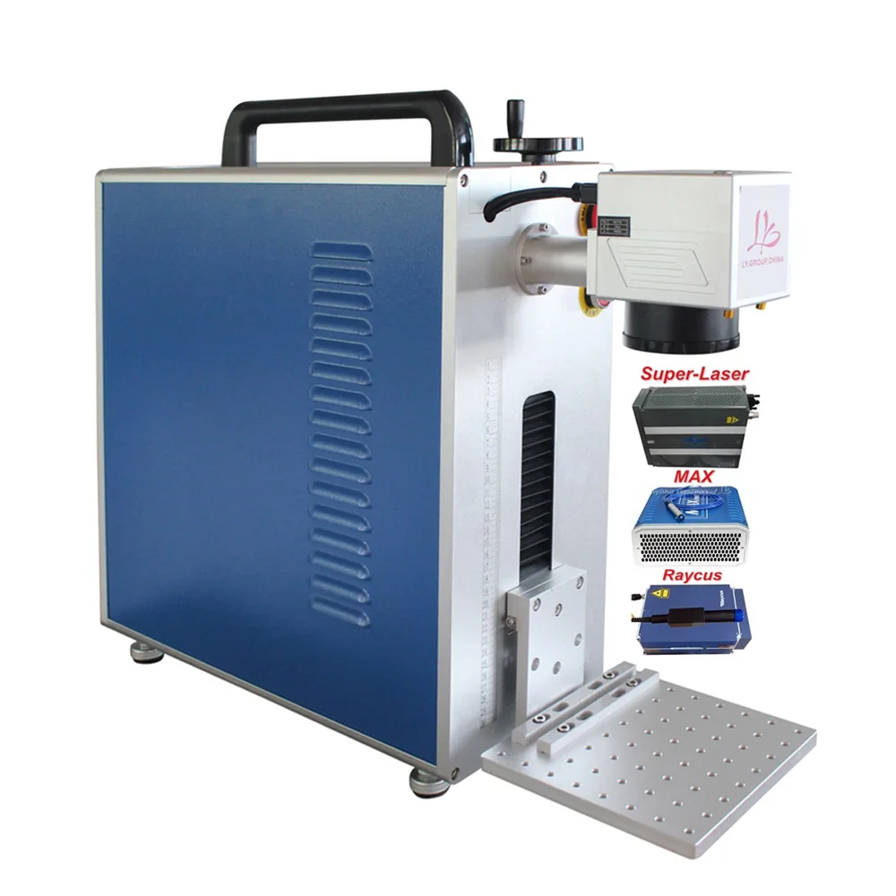 

LY Portable Mini All-in-one 20W 30W 50W Fiber Laser Marking Machine Super-laser Max Raycus Fiber Laser Metal Engraver Machine