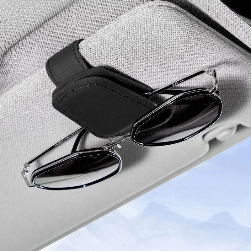 Car Sunglasses Clip Multifunction Sun Visor Leather Eyeglasses Clip Magnetic Sunglasses Holder Hanger Universal Car Accessorie