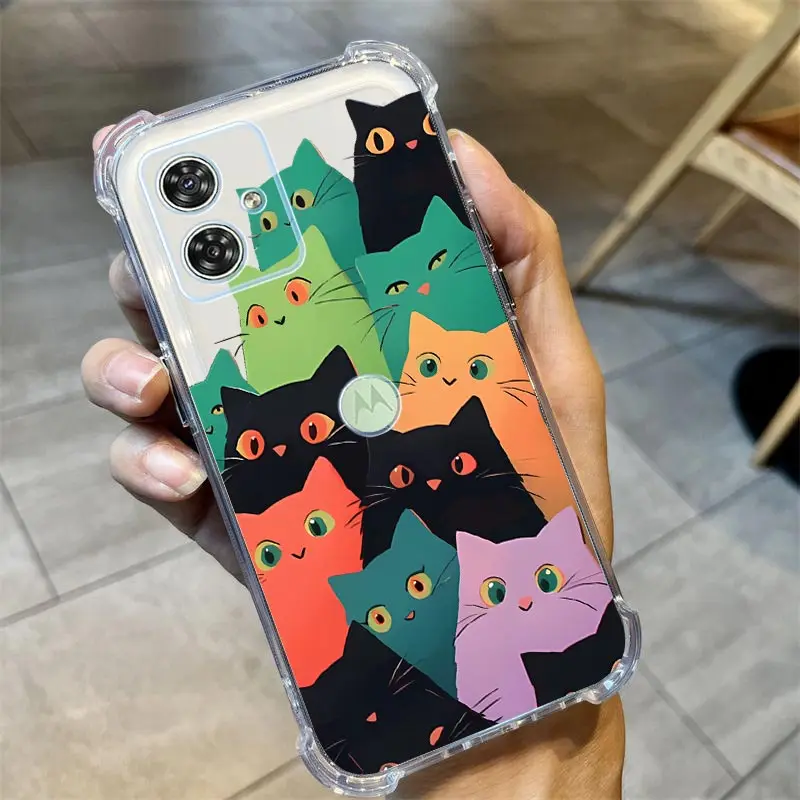 Naughty Cat Transparent Phone Case - Playful Feline Design Cover