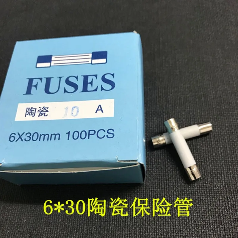 100pcs 6 * 30mm fast blowing tube fuse 0.1 0.2 0.3 0.5 1 2 3 4 5 6 8 10 15 20 25 AMP fuse 250V ceramic