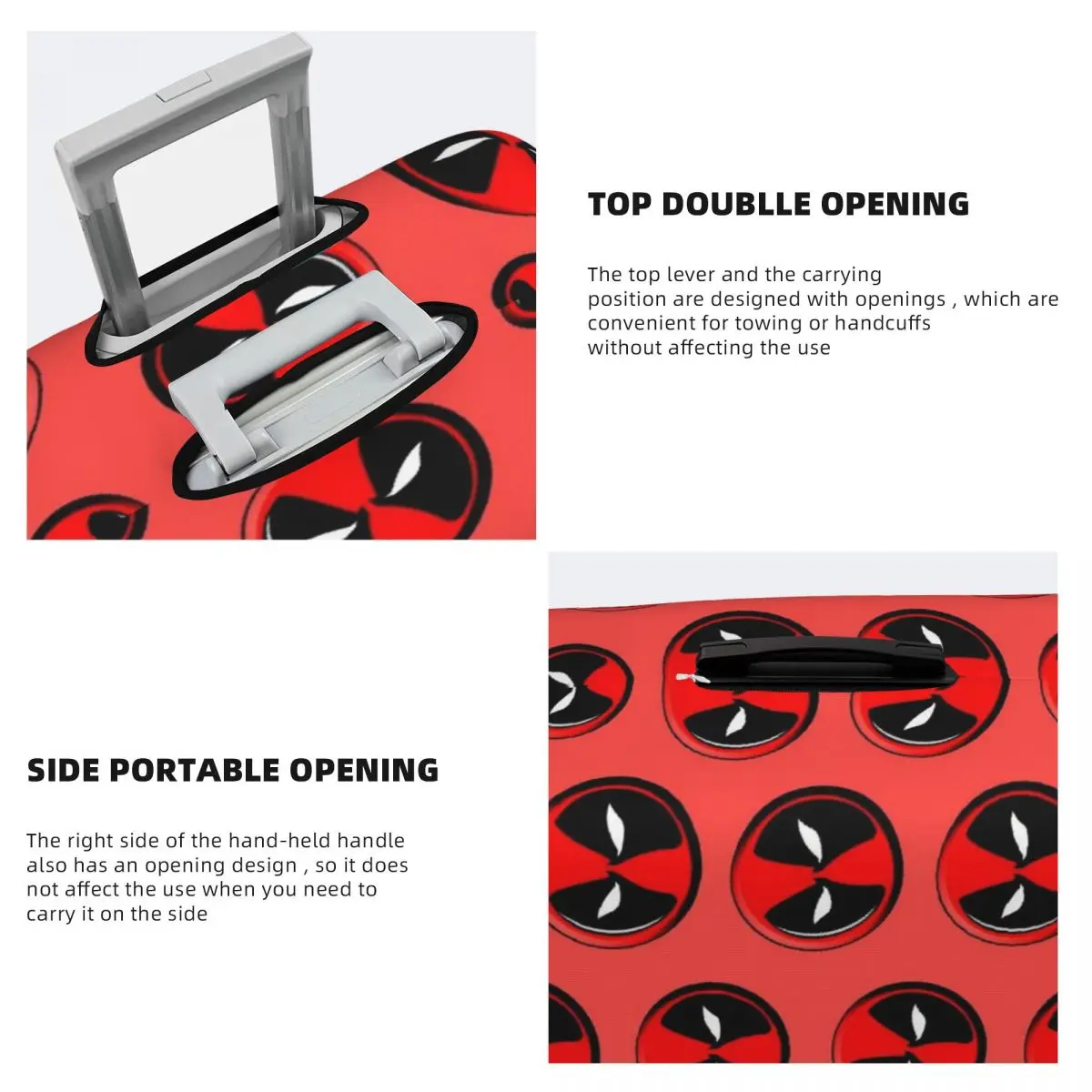 맞춤형 D-데드풀 영화 여행 가방 커버 보호대 18-32인치용 귀여운 여행 가방 커버