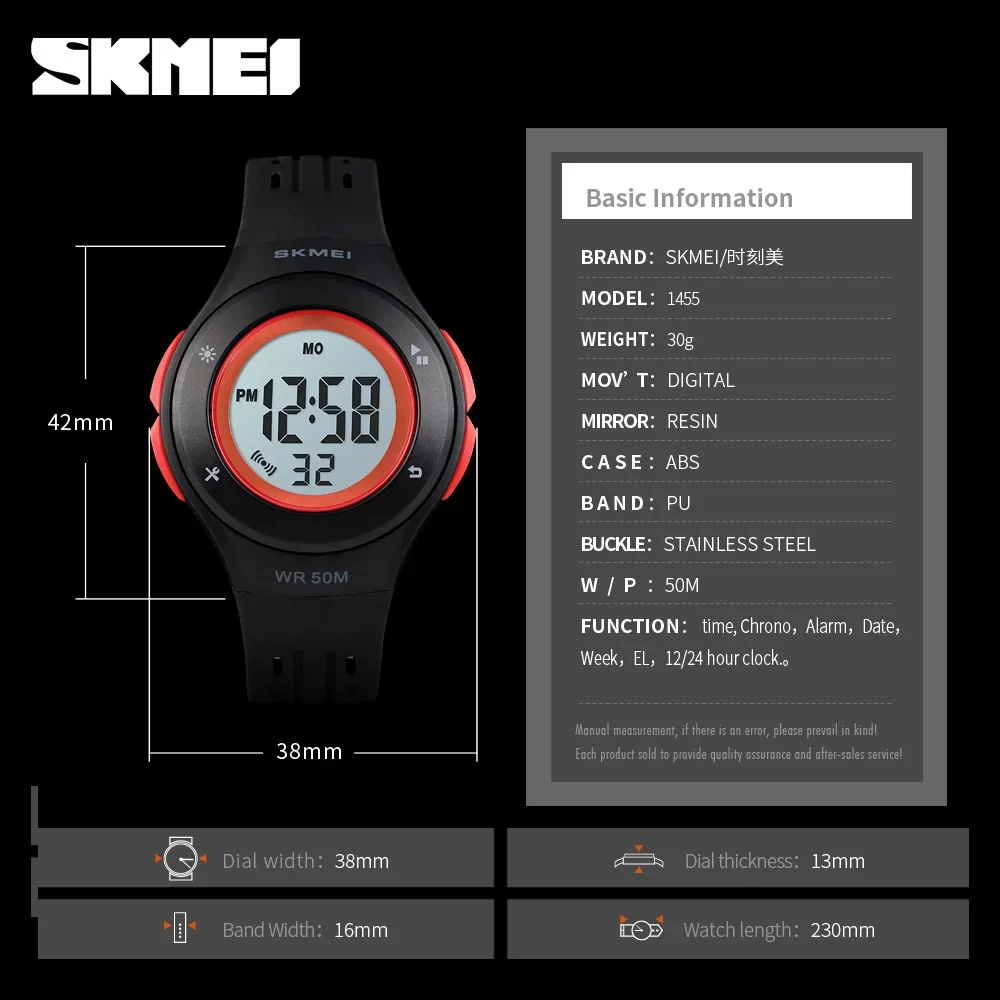 Skmei LED Sport Style Children Watches Boy Girl Fashion Digital Watch 5Bar Waterproof Watch Montre Enfant Kids Watch 1455 6