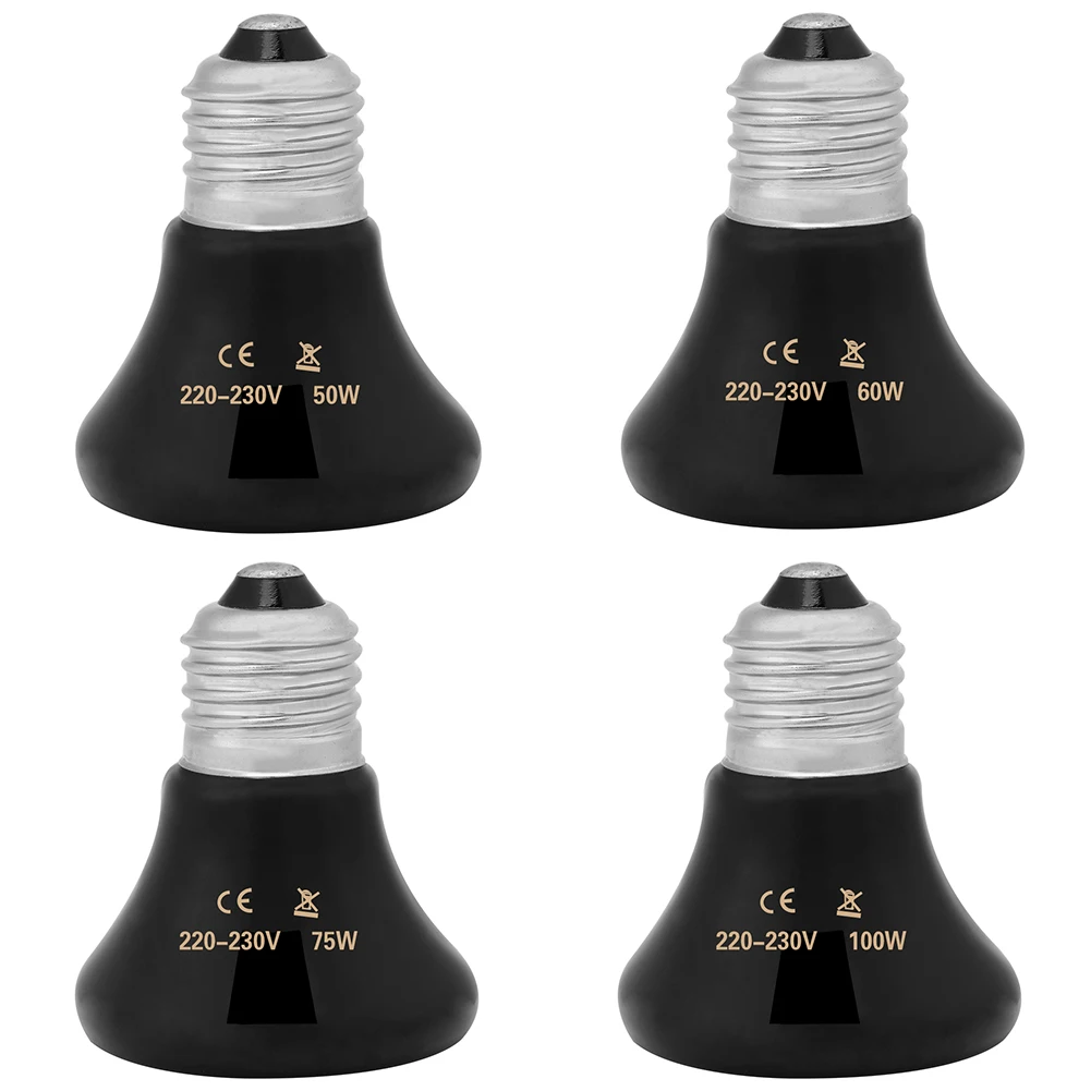 Reptile Heating Lamp Reptile Light Bulb Reptile Lamp Bulb Infrared Heater Lamp Reptile Heater Lamp 50-100W Infrared Ceramic Emitter Pet Reptile Light Bulb Heat Emitter Bulb