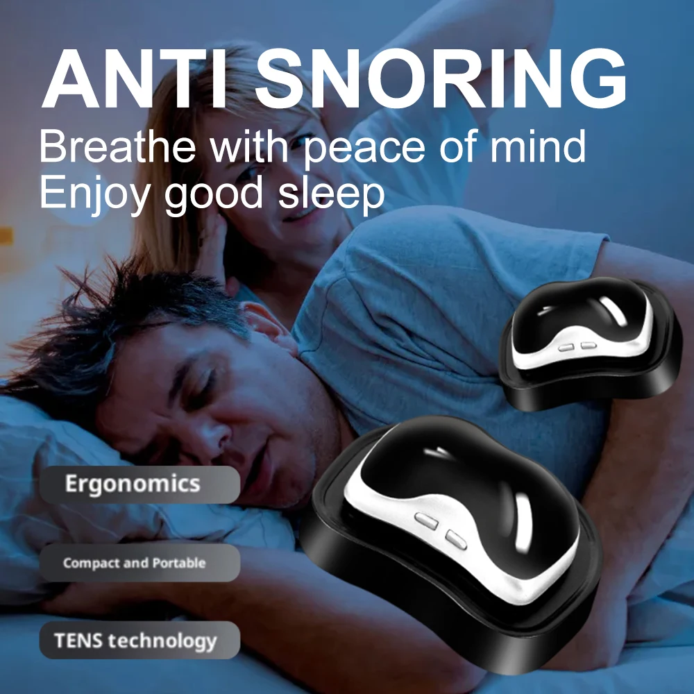 Pulmonary Pulse Massager Sleep Aid Snoring Corrector Electric Smart Anti-Snoring Device Tool Wearable Stop Snoring Solution