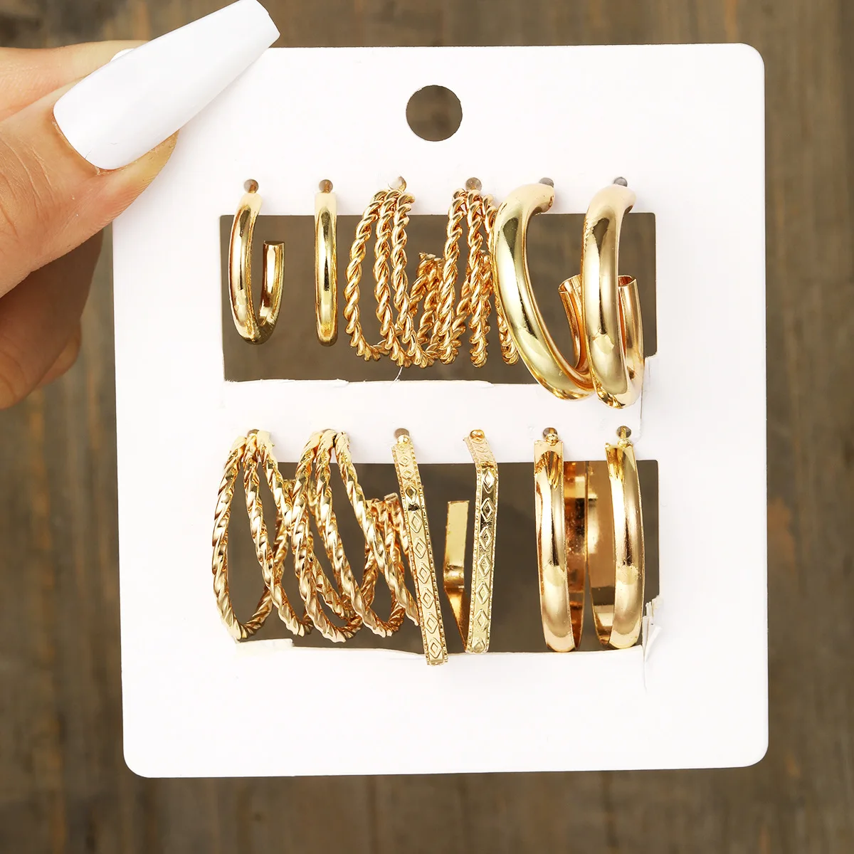 Boho Gold Color Hoop Earrings Set Metal Dangle Earrings Vintage Circle Geometric Twist for Women Girls 2023 Trendy Jewelry Gifts