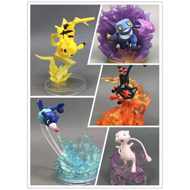Pokemon Center Gallery Action Figure Pikachu Torracat Croagunk Popplio Mew Mewtwo Meowth Delicato Ornamento Da Tavolo Giocattoli Sfusi