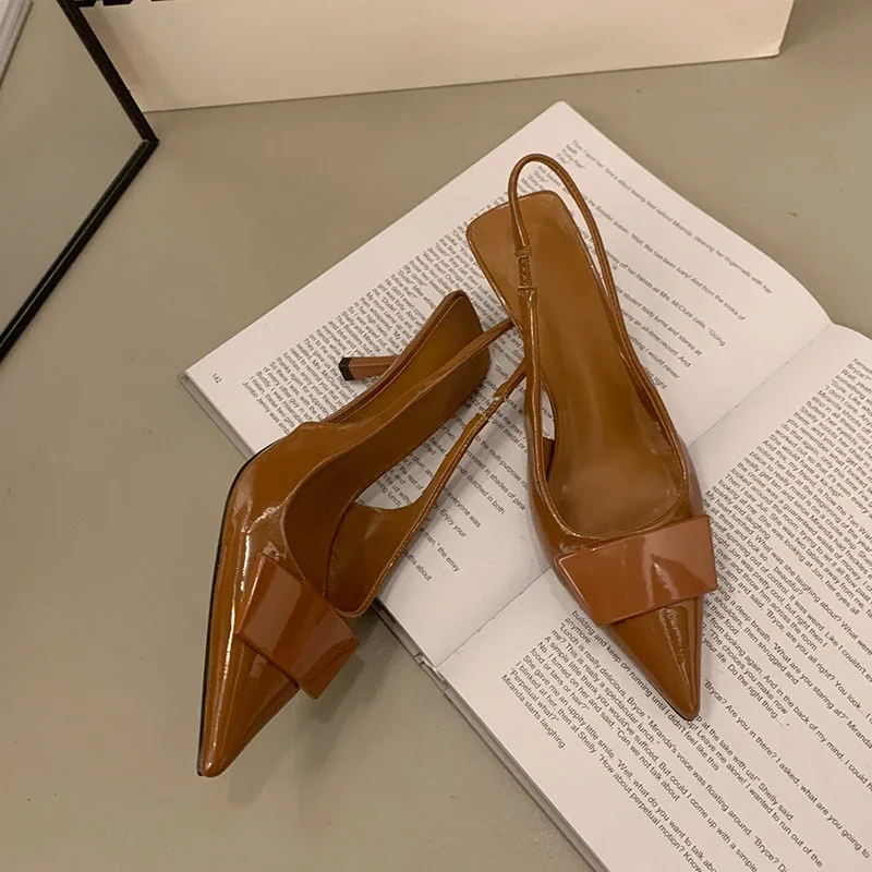 Women Slingback Sandals Women High Heels Shoes Women Dress Shoes Summer High Heel Women Sandals Fashion Pointed Toe Slip on Slingbacks Heels Elegant Dancing Party Prom Shoes