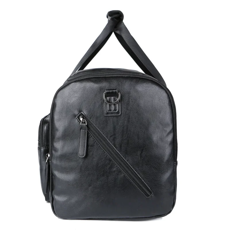 Large Men's Travel Tote Soft Leather Business Trip Holiday Handbag PU Shoulder Black Brown Bag Man Carry ON Luggage Pack Bags