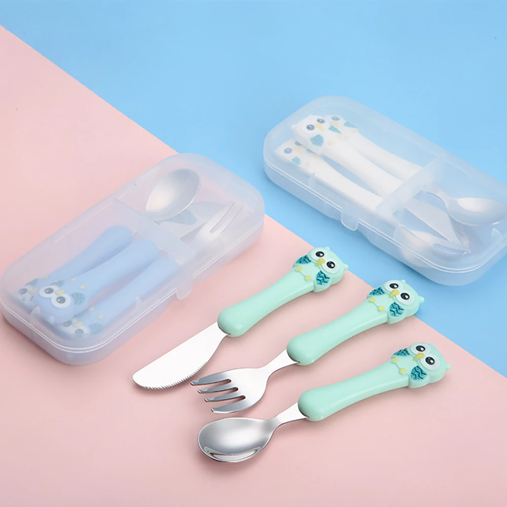 3-Piece Kids Stainless Steel Utensils Set 5