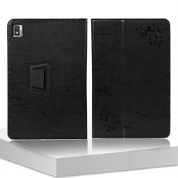 Embossed Magnetic Cover Case with Hand Strap for Oscal Pad 10 10.1 in (Black)
