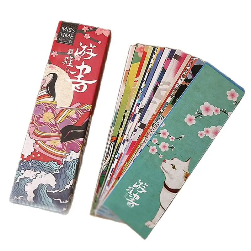 30 Pcs Set Cute Kawaii Paper Bookmark Vintage Japanese Style Book Marks for Kids Student School