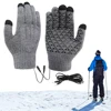 USB Electric Heated Gloves Full Finger Non-Slip Touch Screen Glove Windproof Thicken Thermal Knitting Mitts For Outdoor Cycling