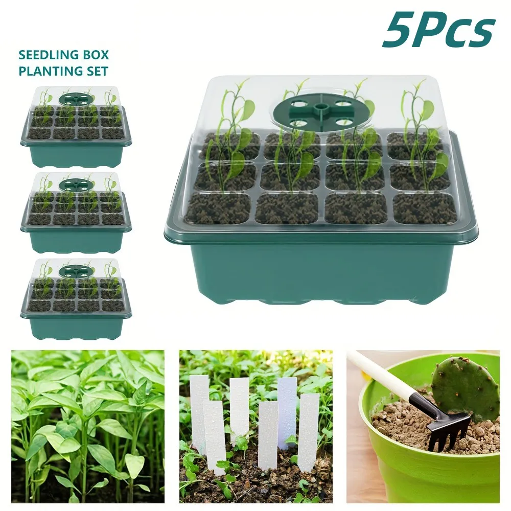 Grids Seed Nursery Pots With Ventilation Hole Seeds Growing Cultivation Planting Box Mini Greenhouse Plant Starter Kit 12pcs
