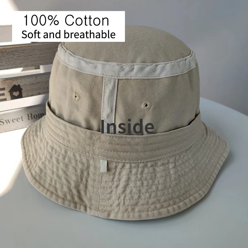 Big Head Plus Size Bucket Hat for Men  Pure Cotton Panama Fisherman Hat Korean Man Women 59cm 60cm 62cm 63cm Sun Hat 5