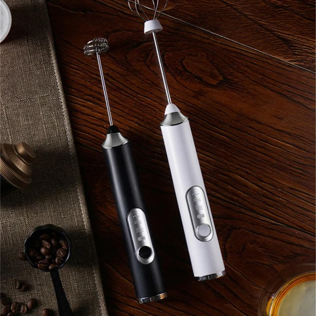 Mighty Rock Electric Milk Frother Handheld Milk Foamer with USB Rechargeable  Coffee Frother 3 Speeds Milk Whisk 2 in 1 Egg Beater Perfect for Coffee,  Latte, Cappuccino, Black 