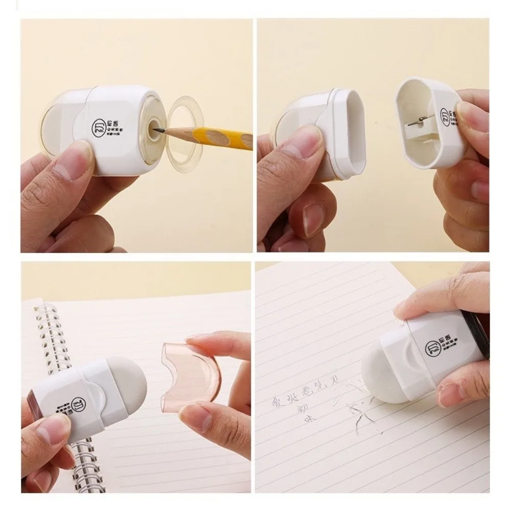 Gomma + temperamatite Due in uno Cancelleria di bell'aspetto Temperamatite multifunzionale Materiale scolastico di cancelleria per studenti - immagine 5