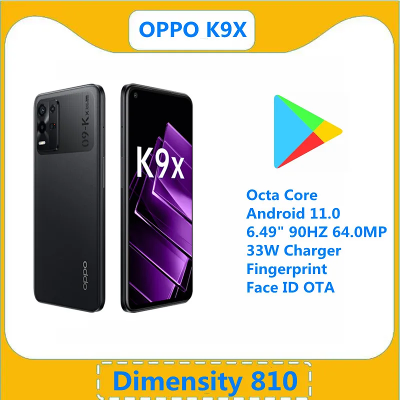 Original Opp0 K9x 5g Mobile Phone Dimensity 810 Octa Core Android 11.0