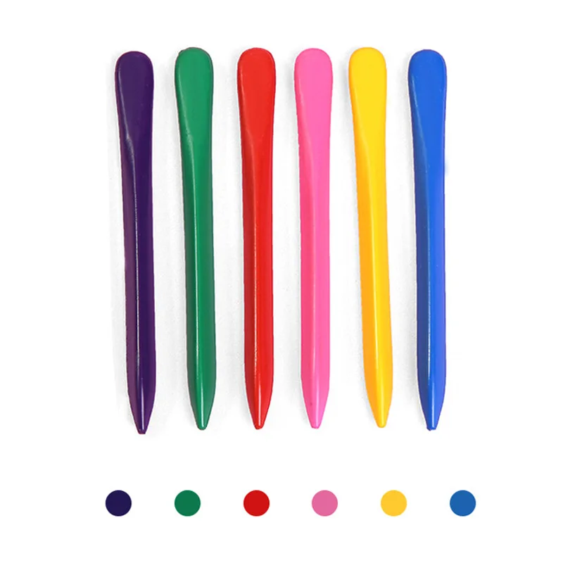 6/12 Color Triangle Crayon Safety Art Painting Colored Pencil Not Dirty Hands Crayon Student School Supplies Children's Toy Gift 2