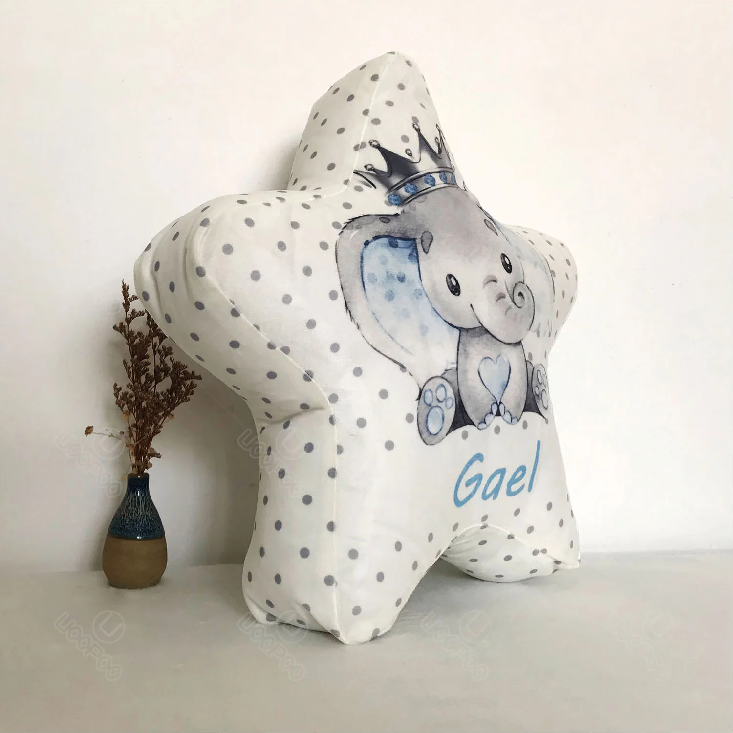 Custom Baby Pillow Heart / Star / Round Shap Elephant Throw Pillow Home Decoration Cushion Wedding Lovers / Cute Fun Baby Gift 3