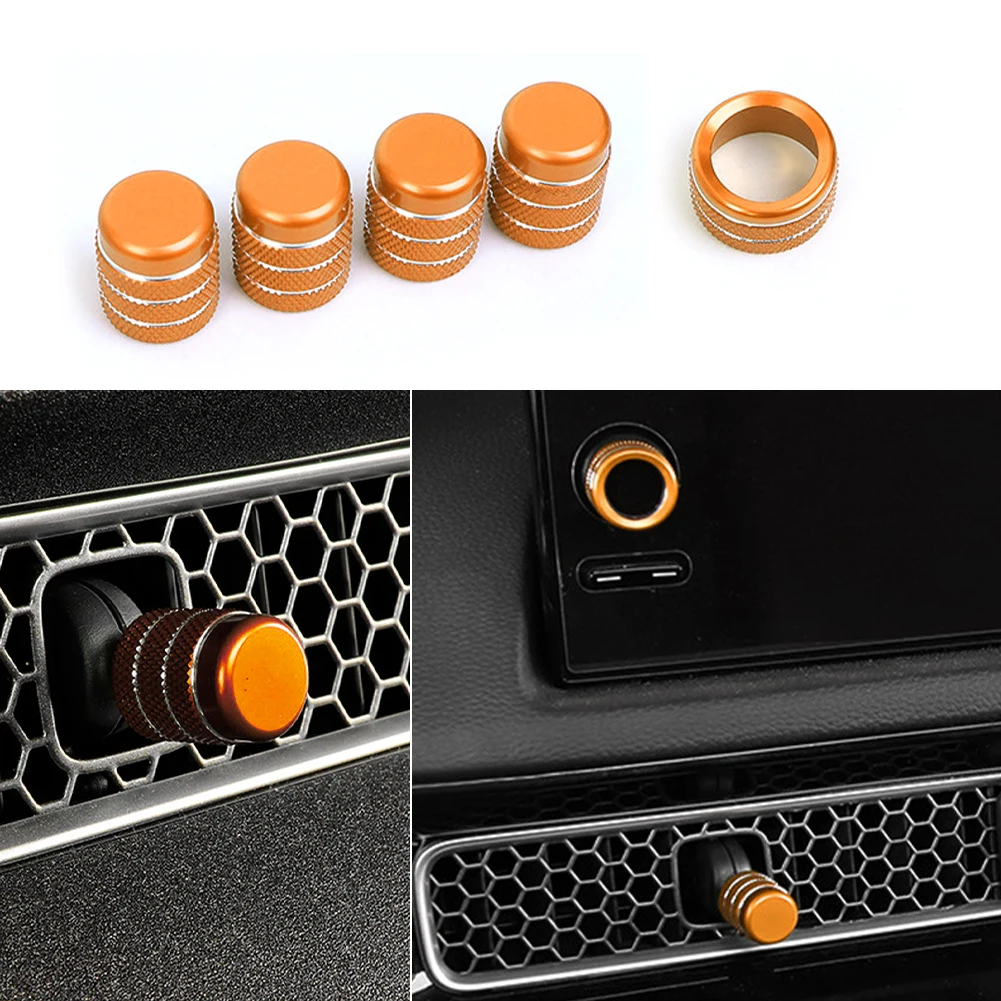 BORUIEN 4-Piece Red AC Knob Cover Set For 2022-2023 Honda Civic & CRV - Climate & Volume Control Button Rings