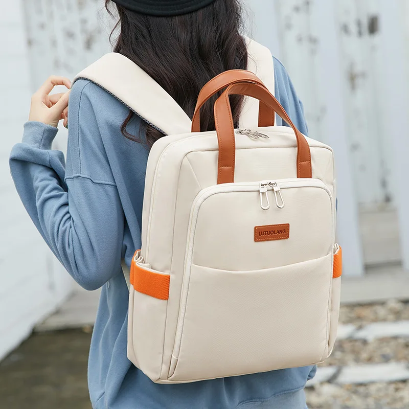 

New Multifunctional Stylish Computer Women's Backpack 15.6 Inch Laptop Simple School Bag For Teenage Girls