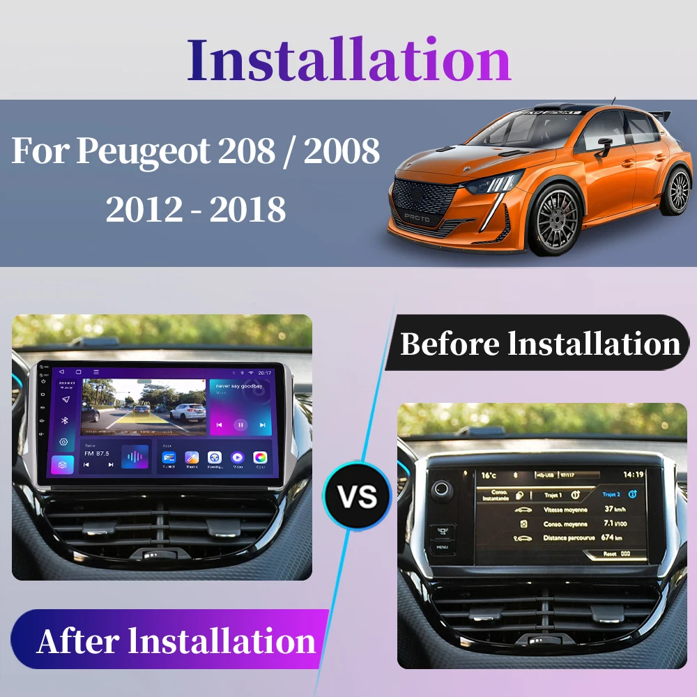 For Peugeot 2008 208 Series 2012 - 2018 Car Radio Multimedia Player Navigation Carplay Android Touch Screen Auto Stereo 2din - Car Multimedia - AliExpress
