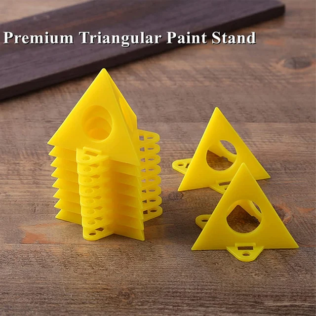 WerkWeit Painters Pyramid Stands 40Pack paint triangle stands Mini Yellow  Painting Pyramids for Canvas Acrylic Paint Canvas and Cabinet Door Support