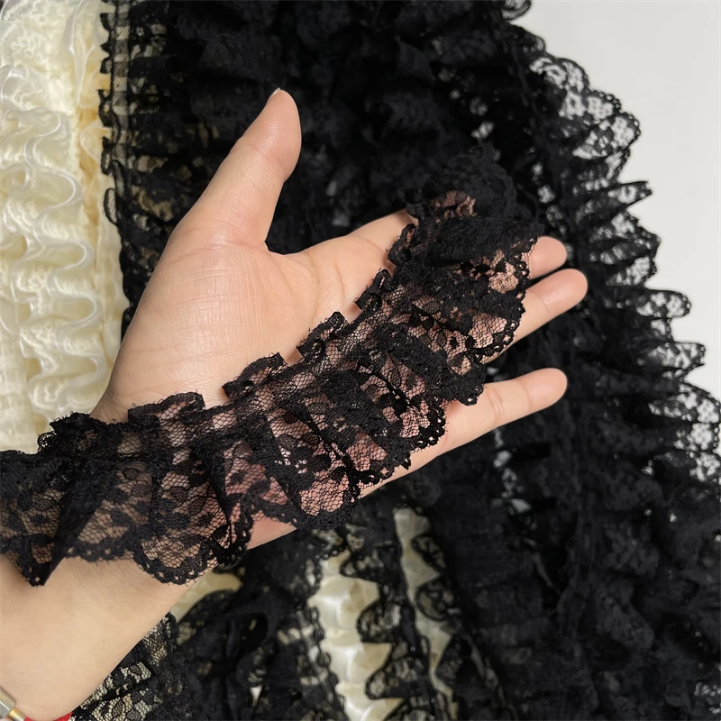 4CM Wide Non Elastic Tulle Ruffle Lace Trim 1 Yard for Fringe Wedding Dress Fabric Sewing Accessories Supplies Material Lace Fabric Lace Sewing Accessories Lace Sewing Supplies Lace Accessories Lace Garment Accessories Clothing Craft Accessories